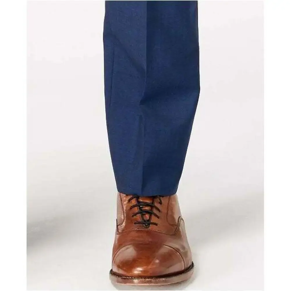 Vince Camuto Men's Slim Fit Flat Front Blue Suit Pants 33 x 35 Unhemmed